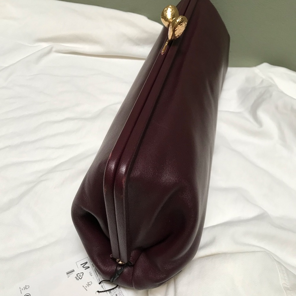 NWT Zara Metal Trim Leather Clutch - Picture 13 of 14